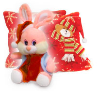 Pillow with a fluffy toy. Shop in Ukrainian Marriage Agency.
