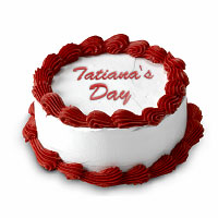 Personalized cake with the name Tatiana. Shop in Ukrainian Marriage Agency.