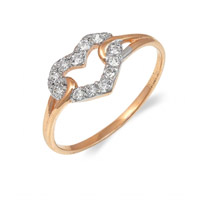Gold ring with heart. Shop in Ukrainian Marriage Agency.