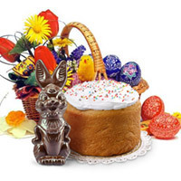 Easter basket with tasty presents. Shop in Ukrainian Marriage Agency.