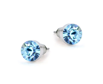 Stud earrings with blue stones