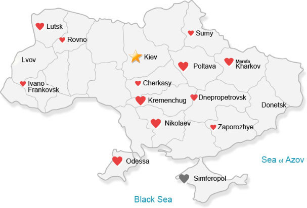 We have got 13 branches throughout Ukraine